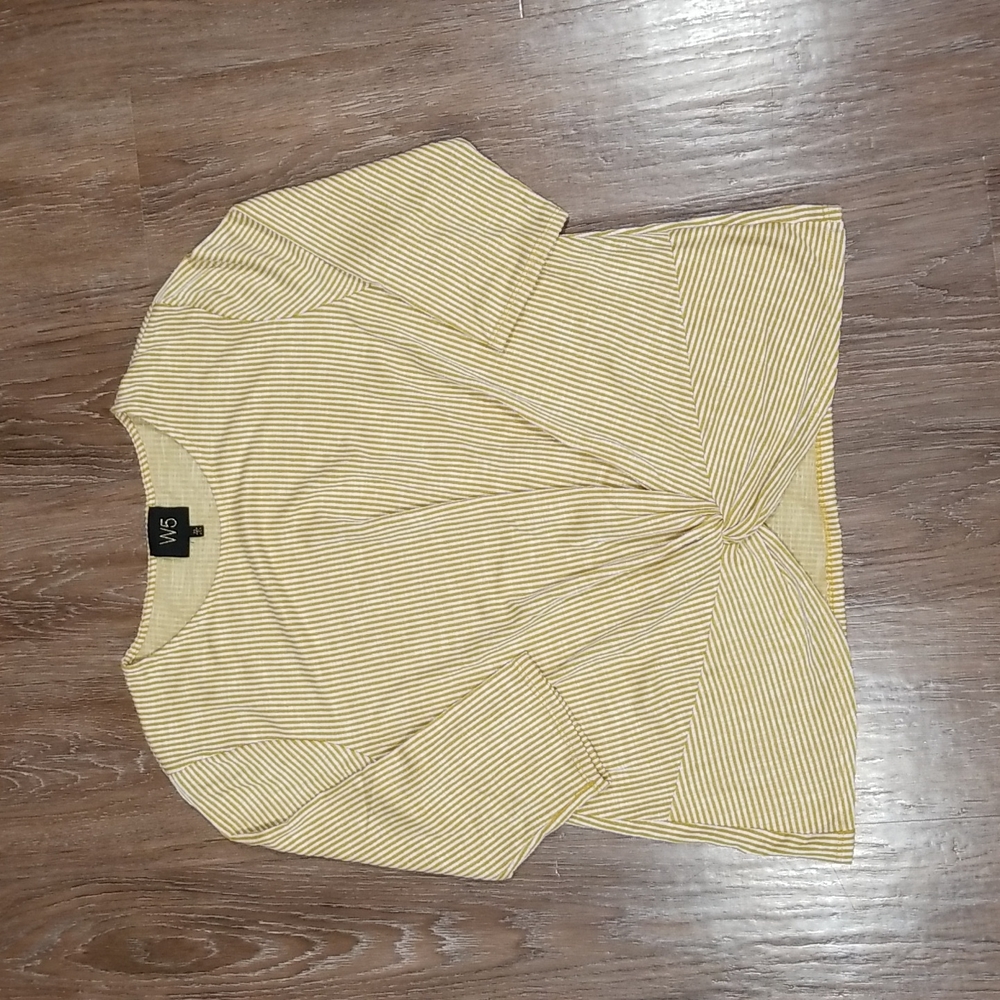 (XL) W5 Anthropologie ¾ Sleeve Striped Lightweight Top Beach Made in the U.S.A.